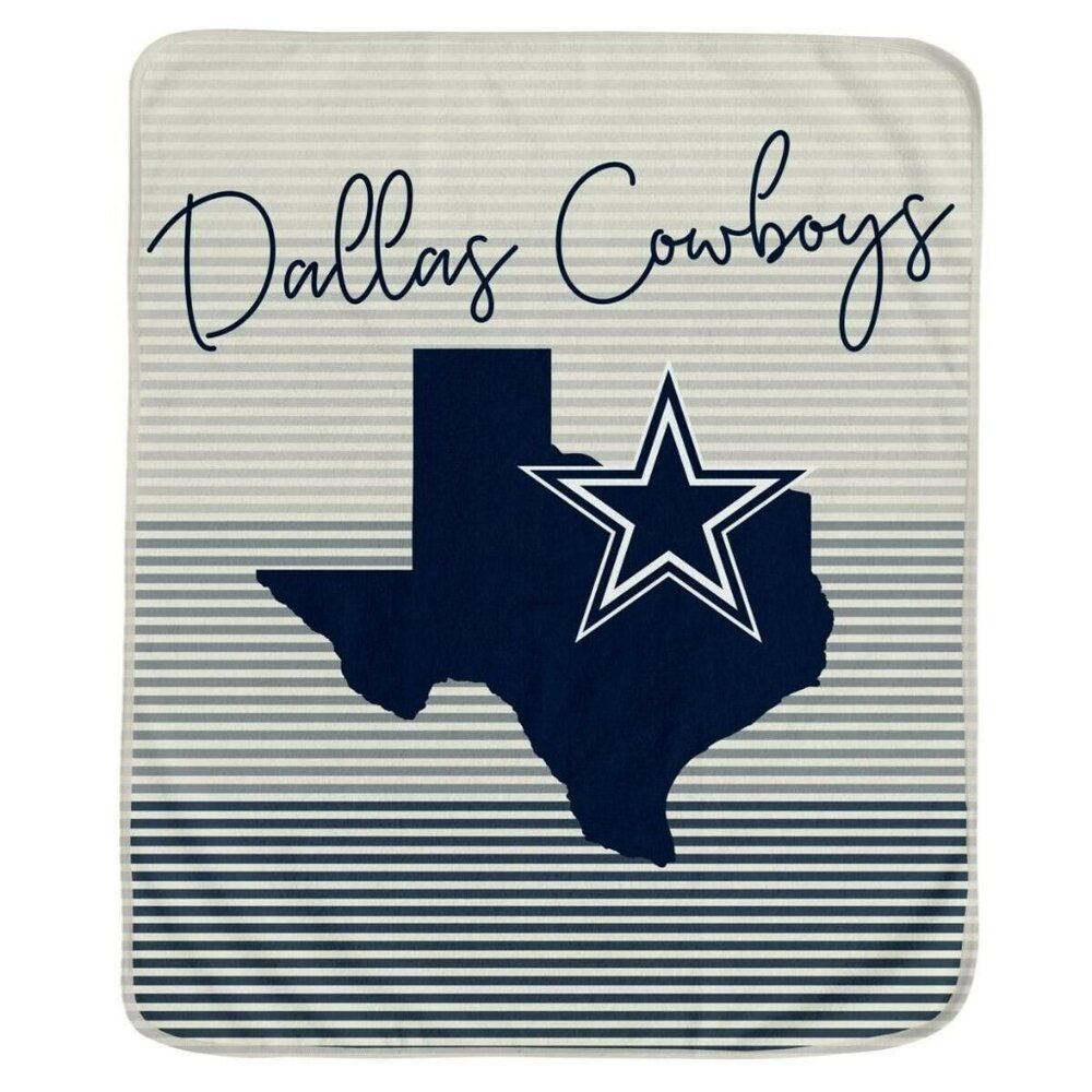 Dallas Cowboys State Stripe Ultra Larger Soft Plush Throw Blanket NFL Licensed